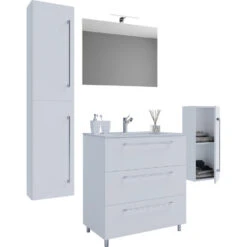 Hioshop Badkamer Schubo Mdf - 60 Cm - Wit