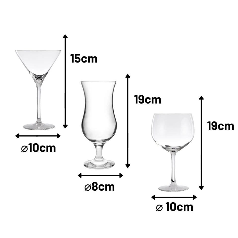 Orange85 Cocktail Glazen Gin Martini Pina Colada Set Van 6 - Afbeelding 3