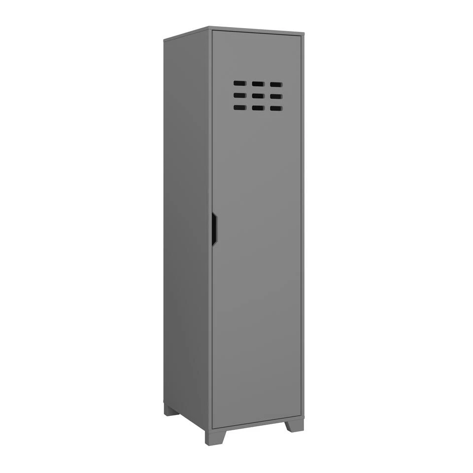 Hioshop Kledingkast Loke Hout - Grijs - Afbeelding 2