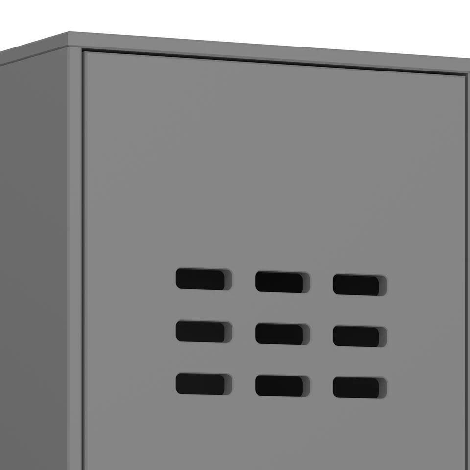 Hioshop Kledingkast Loke Hout - Grijs - Afbeelding 4