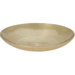Merkloos Decoratie Schaal/fruitschaal - Glas Rond - Goud - D40 X H7 Cm