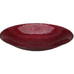 Merkloos Decoratie Schaal/fruitschaal - Glas Rond - Rood - D30 X H6 Cm