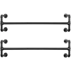 ACAZA Set Van 2 Ophangrails - Industriële Look - Zwart