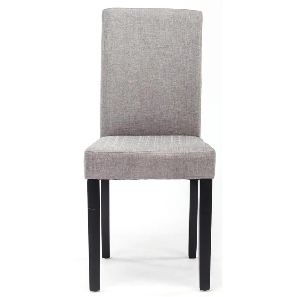 CLP Eetkamerstoel Ina Zwart Frame Stof Zilverkleurig - Afbeelding 2