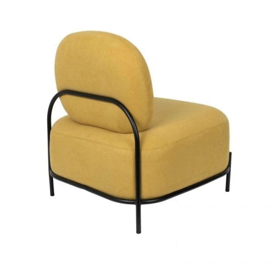 Giga Meubel Fauteuil Stof Geel - 71x66x77cm - Stoel Polly - Afbeelding 4