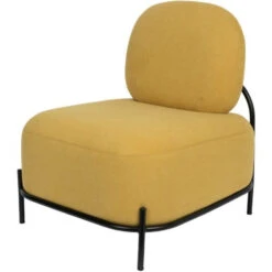Giga Meubel Fauteuil Stof Geel - 71x66x77cm - Stoel Polly