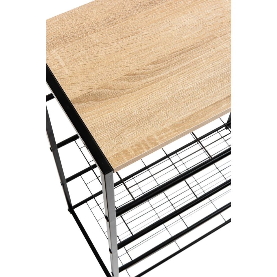 Schoenenrek Voor 12 Paar Schoenen Met Houten Plank - Afbeelding 4