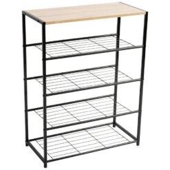 Schoenenrek Voor 12 Paar Schoenen Met Houten Plank