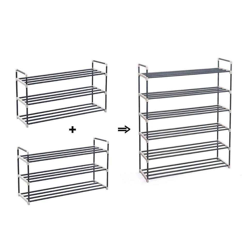 Schoenenrek - Stapelbaar - 92x54x30 Cm - Grijs - Afbeelding 3