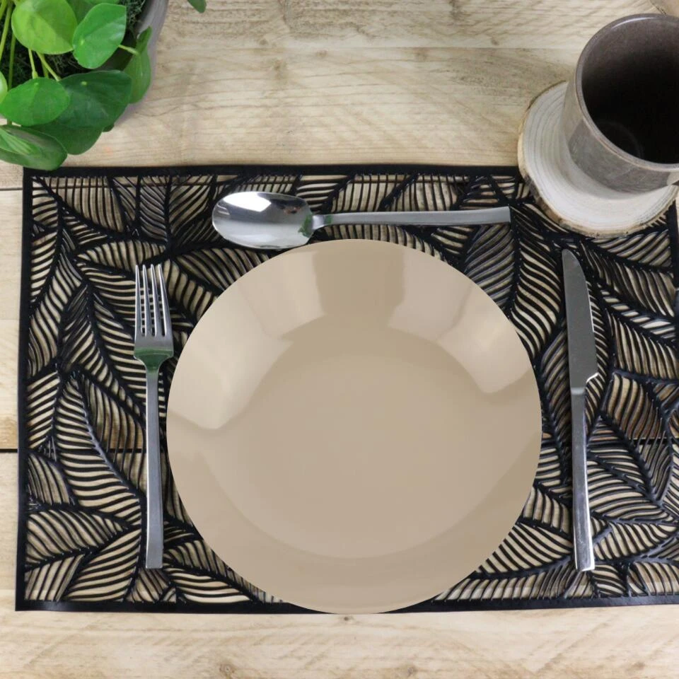 OTIX Diepe Borden Taupe Pastaborden Soepborden 6 Stuks 20cm Aardewerk - Afbeelding 2