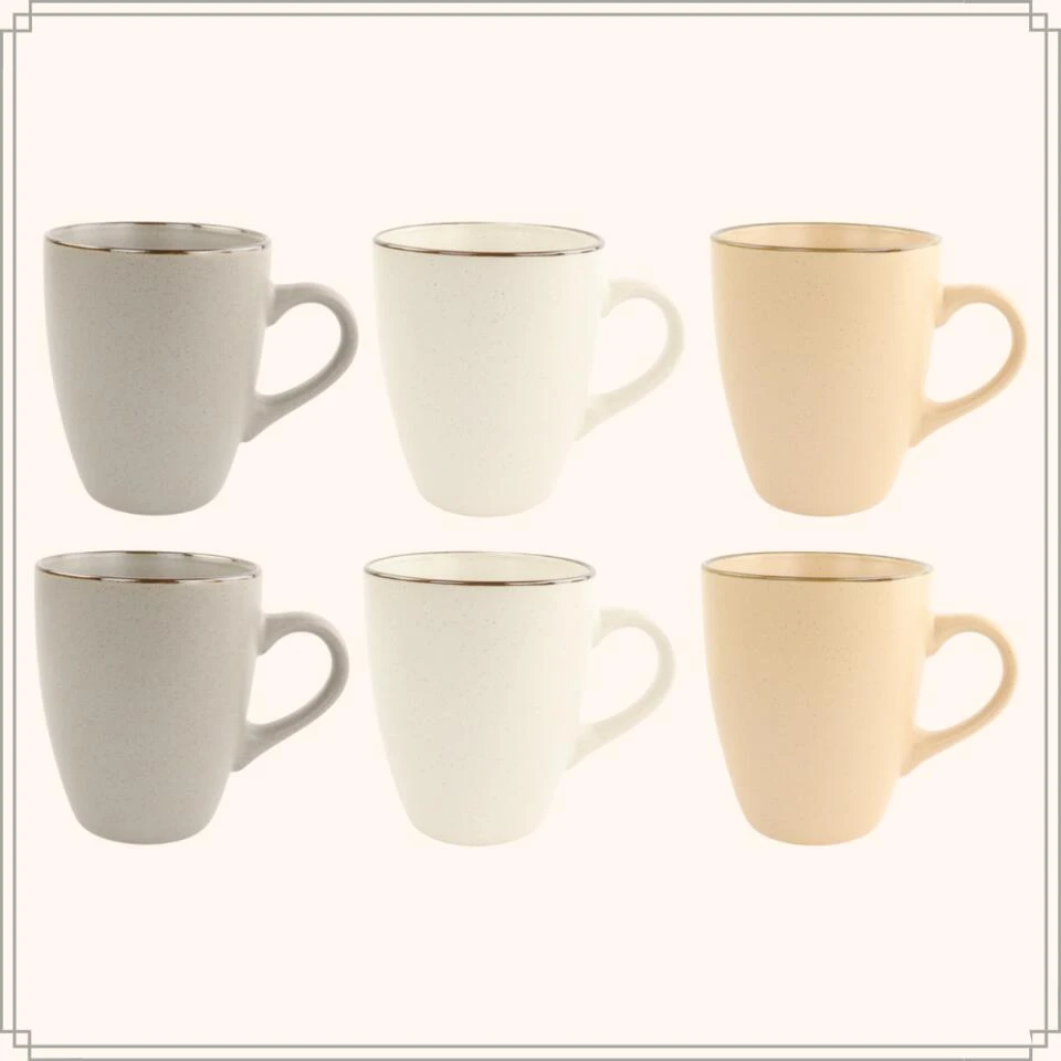 OTIX Koffiekopjes Met Oor Set Van 6 Aardewerk 350 Ml - Afbeelding 2