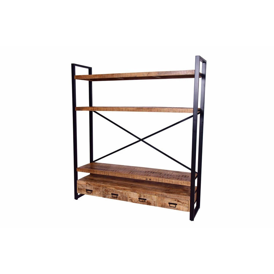 Boekenkast Minneapolis 180cm - Mangohout - Bruin - Rechthoekig - Afbeelding 4