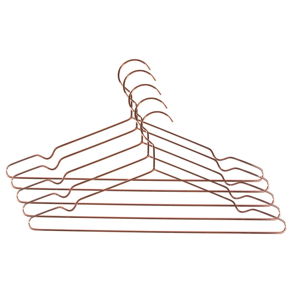 QUVIO Kledinghanger Set Van 5 - Metaal - Koperkleur