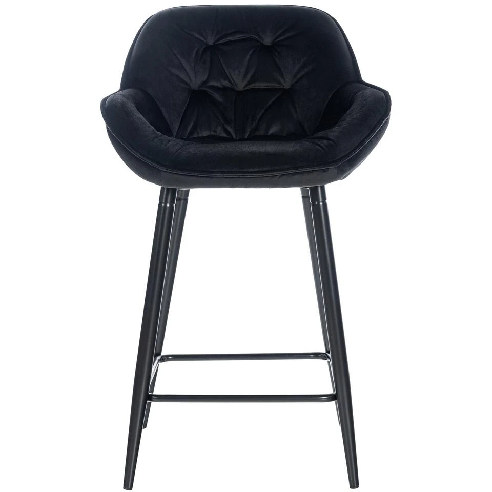 CLP Barkruk Gibson Fluweel Zwart - Afbeelding 2