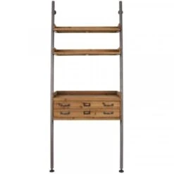 Giga Meubel Wandrek Hout - Incl. 2 Planken & 2 Lades - Kast Rook