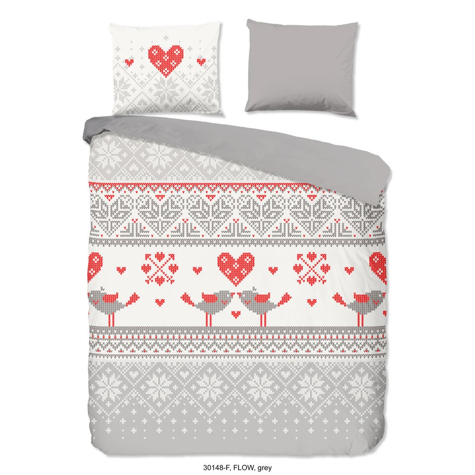 Good Morning Dekbedovertrek "Flow" - Grijs - (200x220 Cm)