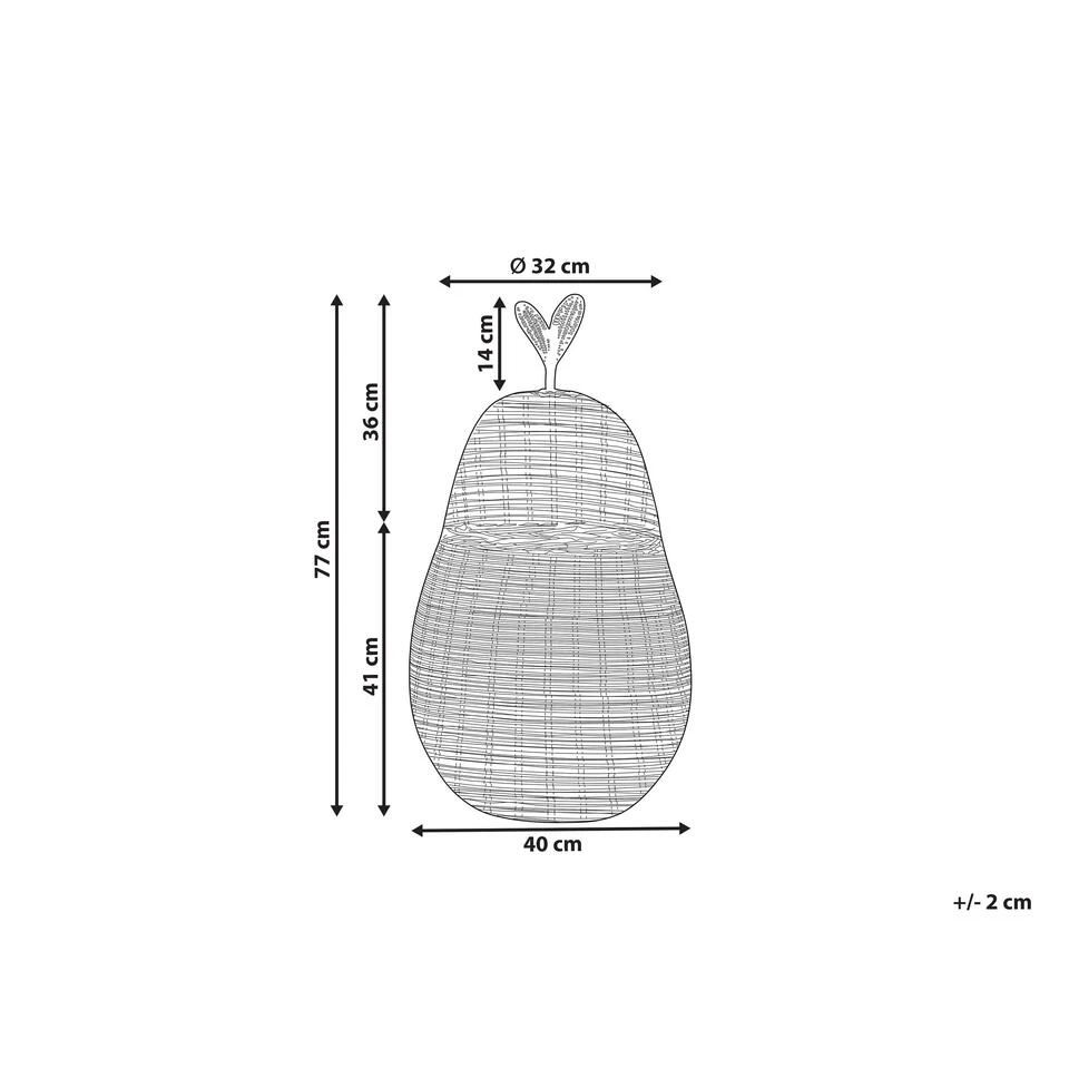 Beliani Mand VAGSOY - Natuurlijk Rotan - Afbeelding 3