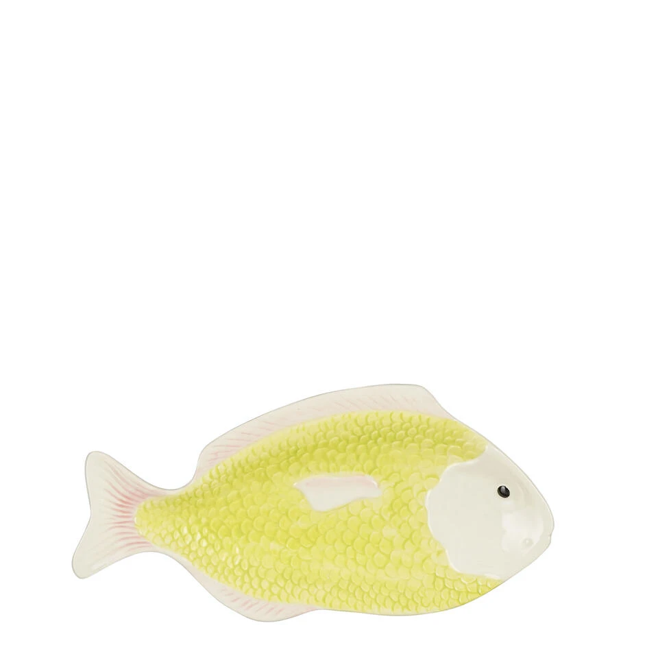 Mica Decorations Bord Vis - L29 X B14 X H2 Cm - Keramiek - Lichtgroen