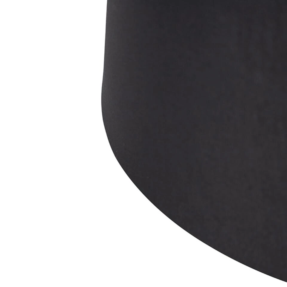 QAZQA Katoenen Lampenkap Zwart 45/50/28 Met Gouden Binnenkant - Afbeelding 2