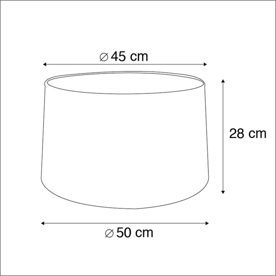 QAZQA Katoenen Lampenkap Zwart 45/50/28 Met Gouden Binnenkant - Afbeelding 3