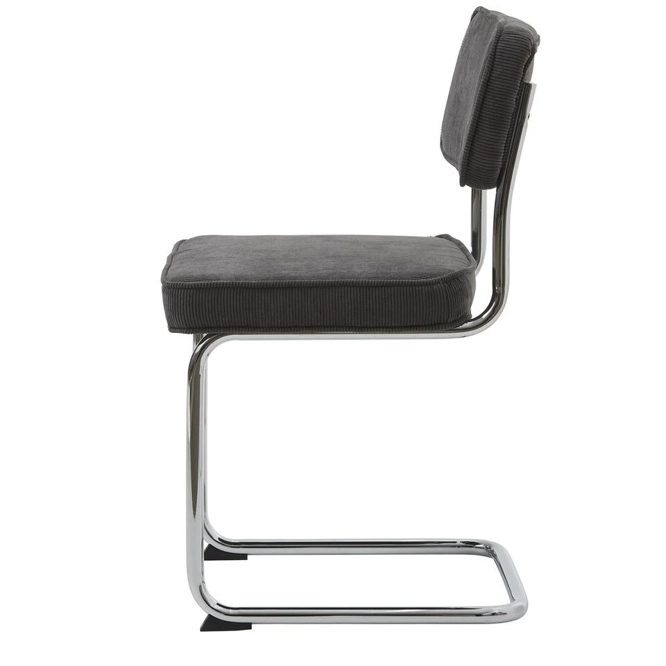 Giga Meubel Eetkamerstoel Grijs - Stof & Metaal - Stoel Rupert - Afbeelding 2