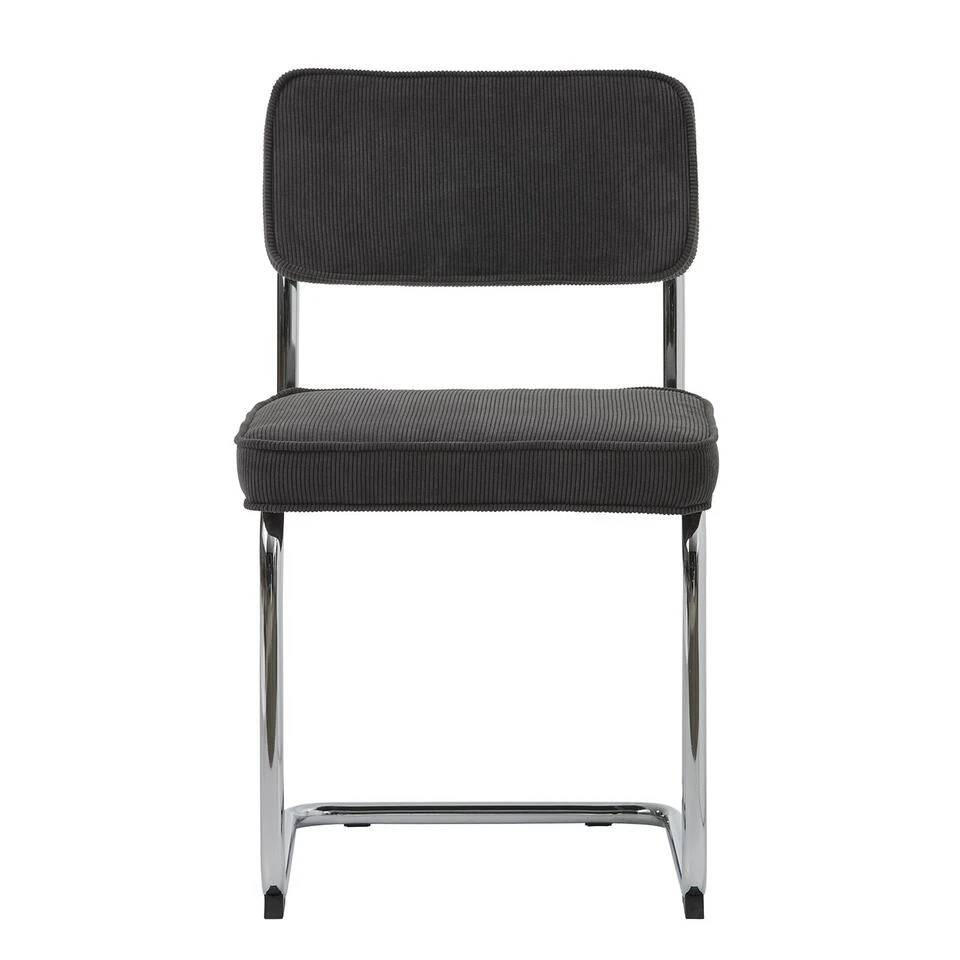 Giga Meubel Eetkamerstoel Grijs - Stof & Metaal - Stoel Rupert - Afbeelding 3