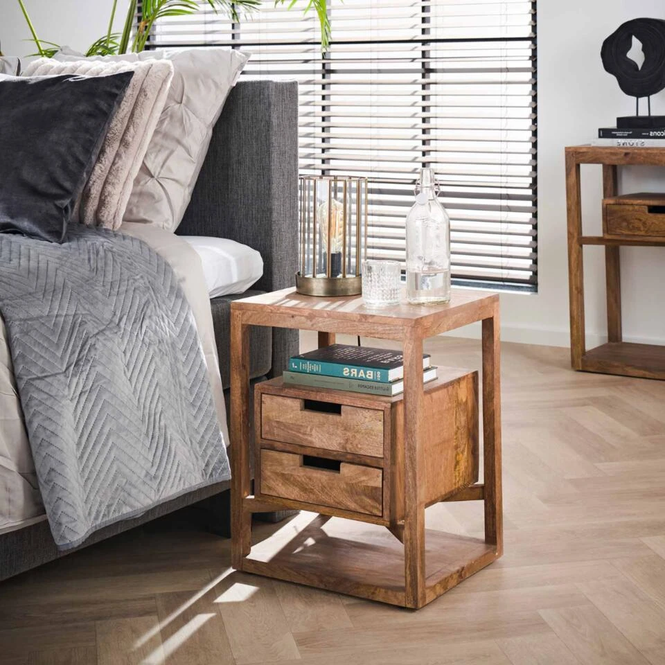 Sara Nachtkastje - Hout - Bruin - Afbeelding 2