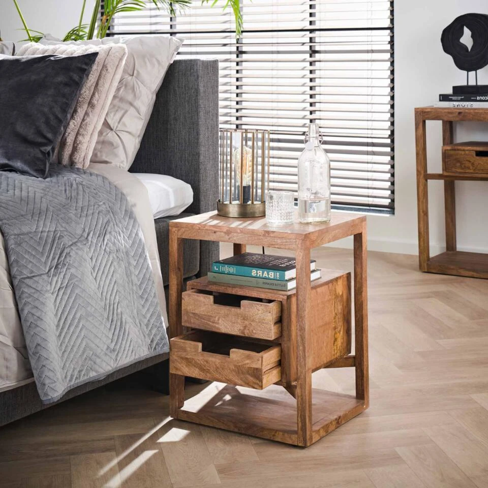 Sara Nachtkastje - Hout - Bruin - Afbeelding 3