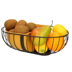 Secret De Gourmet Fruitschaal - Met Inzetbakje - Okergeel - 30x20 Cm