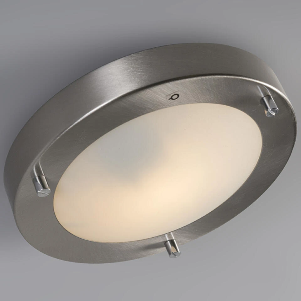 QAZQA Moderne Plafonnière Staal 18 Cm IP44 - Yuma - Afbeelding 4