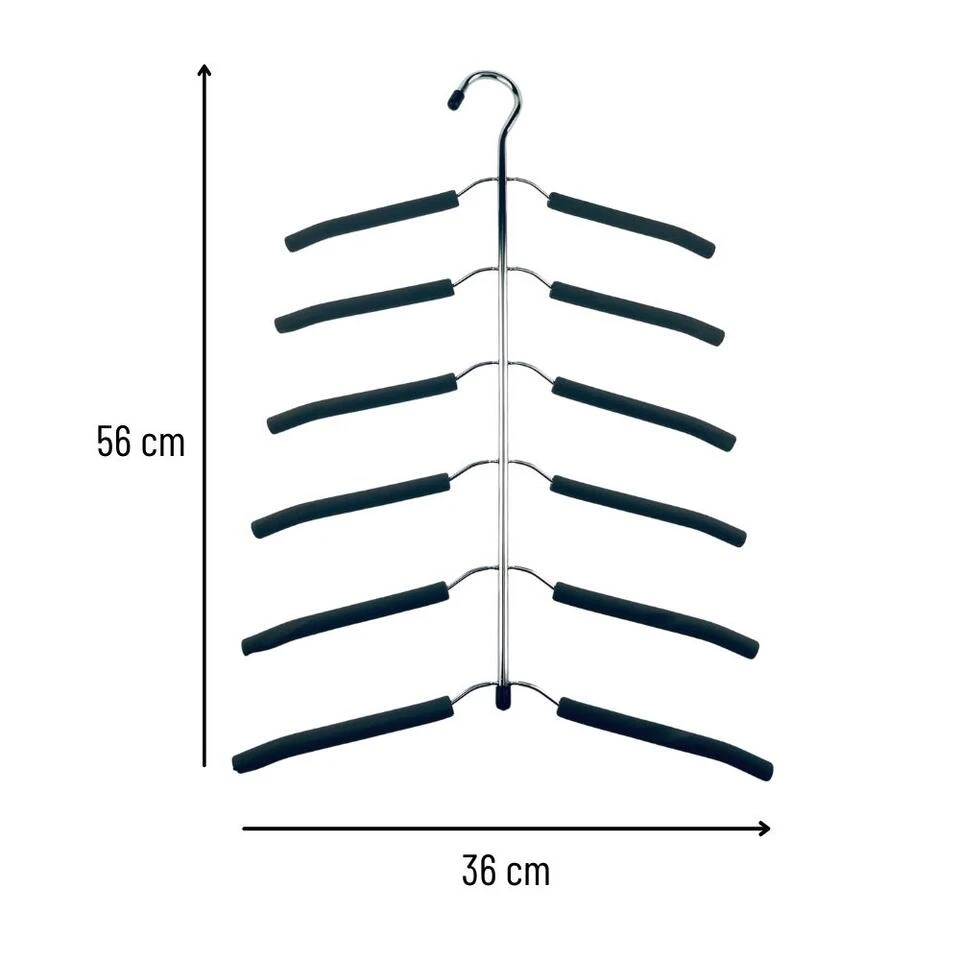 Orange85 Kledinghanger Voor 6 Shirts Zilverkleurig 56x36x1.5 Cm Metaal - Afbeelding 2