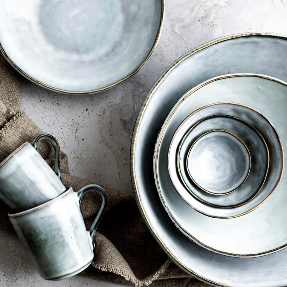 Dutch Rose Schaal 23 Cm Blauw - Afbeelding 3