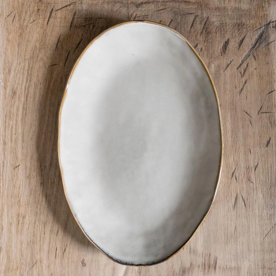 Dutch Rose Ovale Schaal 34x23 Cm Creme - Afbeelding 3