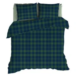 Romanette Flanellen Dekbedovertrek Lumberjack Blauw/Groen-2-persoons (200 X 2...