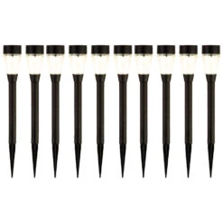 Lumineo Prikspots/grondspots Set 10x - Zwart - H32 Cm - Kunststof