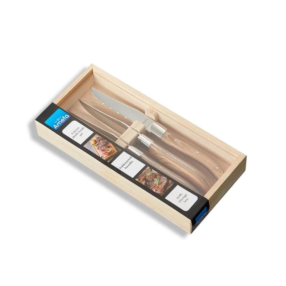 Amefa Royal Steak - 4 Steakmessen - Natural Wood - Afbeelding 3