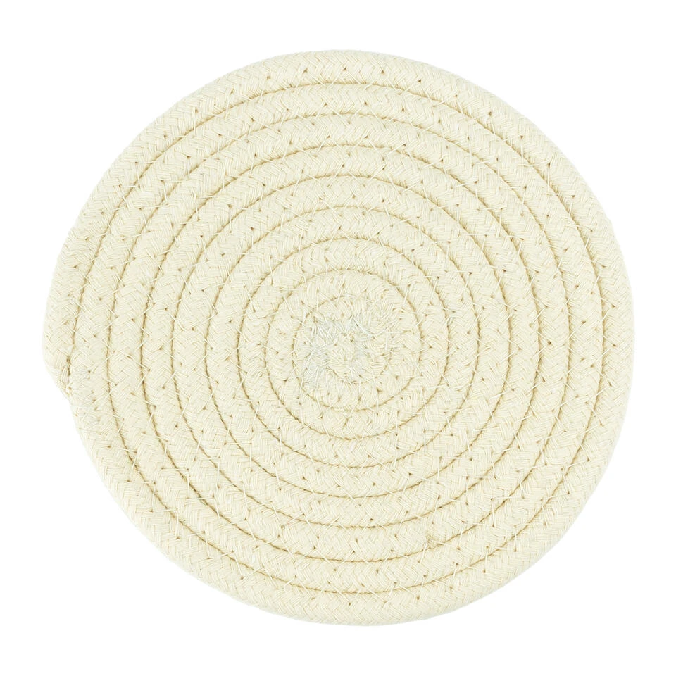 Krumble Pannenonderzetter Rond - Katoen - Beige