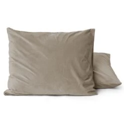 Sleeptime Velvet Kussenslopen Taupe (2-stuks)