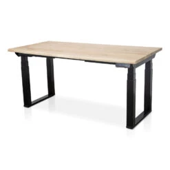 MRC Zit-sta Bureau Massief Boomstamblad 140x80 Zwart O Frame NEN EN527