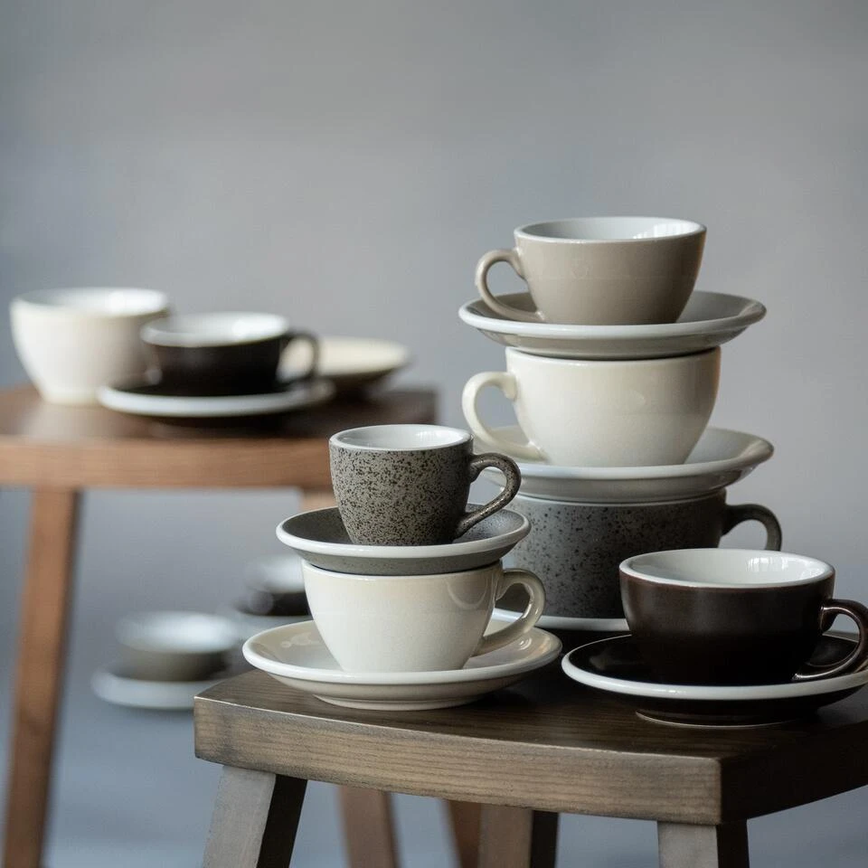 Egg Koffiekop Met Schotel - Set Van 2 - 150ml - Gunpowder - Afbeelding 4