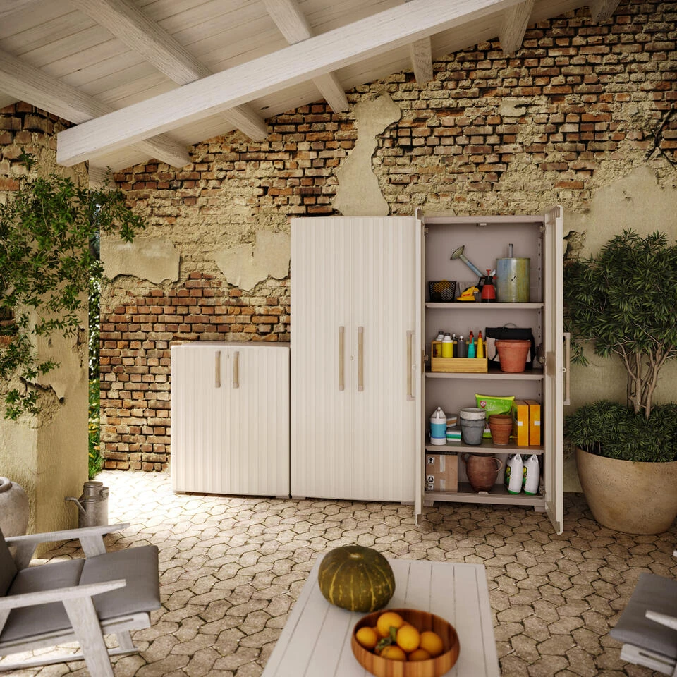 Keter Groove Hoge Kast - 80x45x180 Cm - Beige - Afbeelding 2