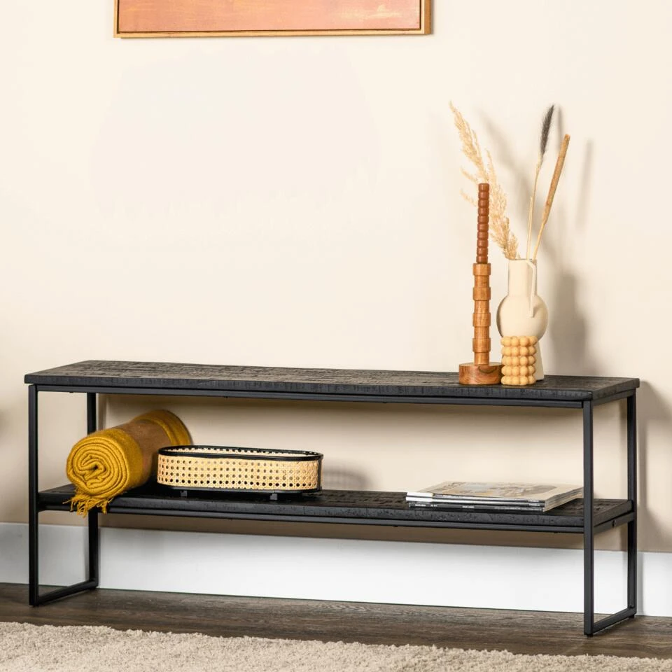 Bern Tv-meubel 120cm - Hout - Zwart - Afbeelding 2