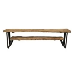 Industrieel Tv-meubel Tygo Hardhout 160x40x45 - 160x160x45 Cm - Hardhout - Bruin