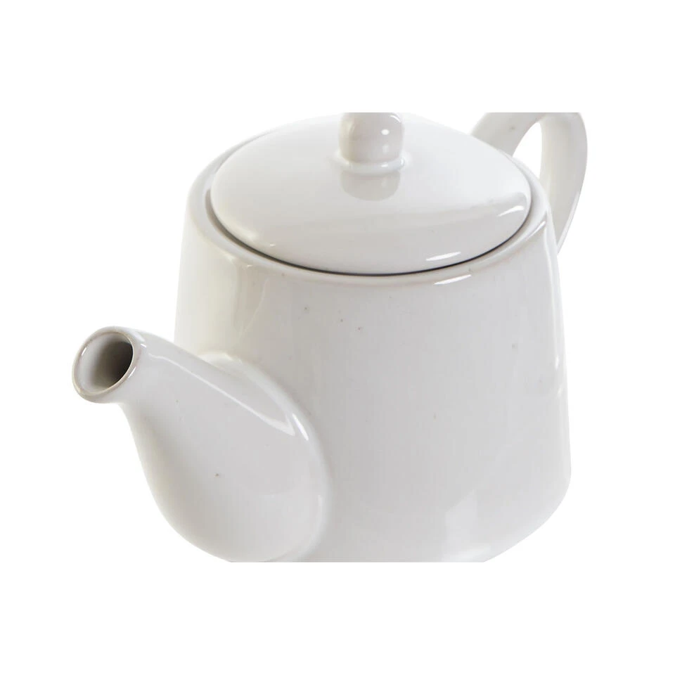 Items Theepot - Van Wit Porselein - 1100 Ml - Met Handvat - Afbeelding 2