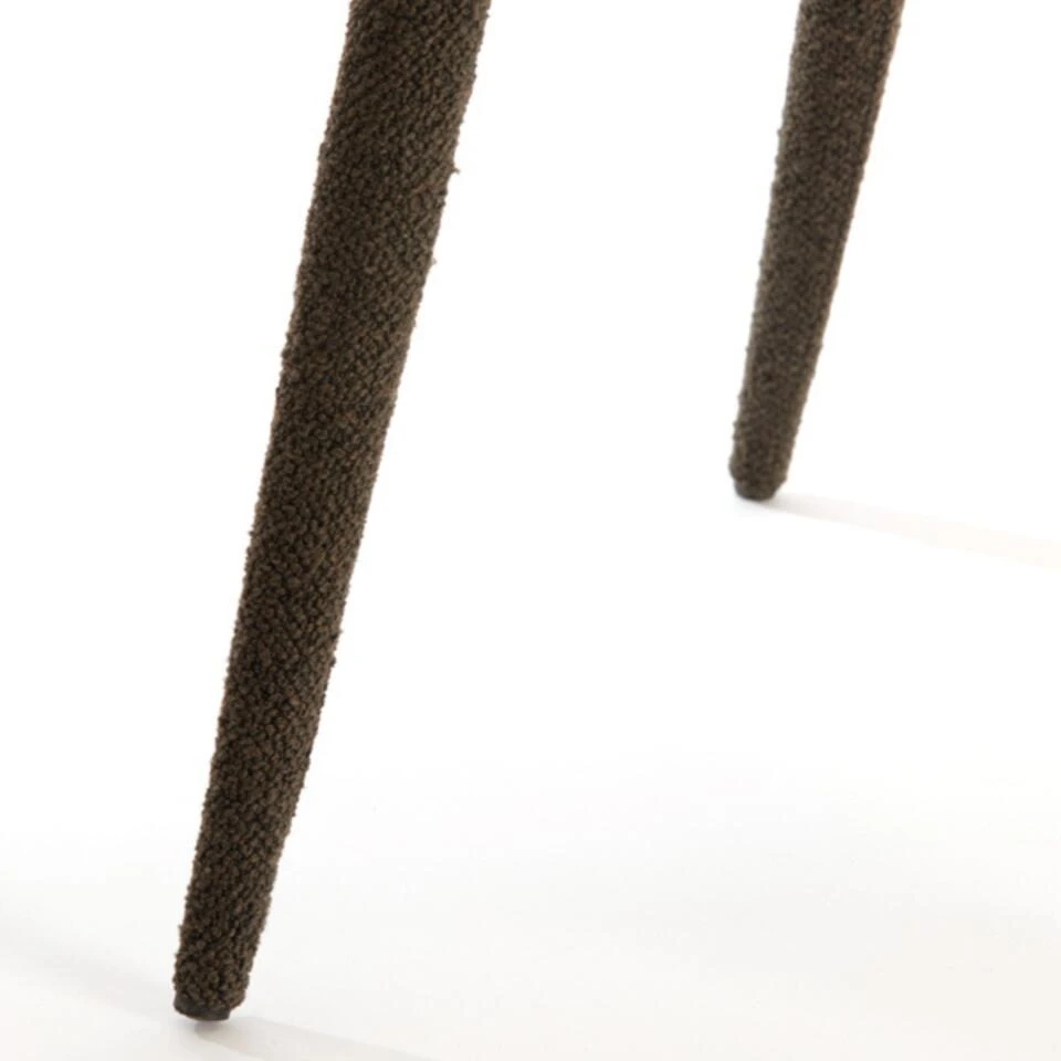 Djeslin Eetkamerstoel Donkerbruin - Stof - Bruin - Afbeelding 2