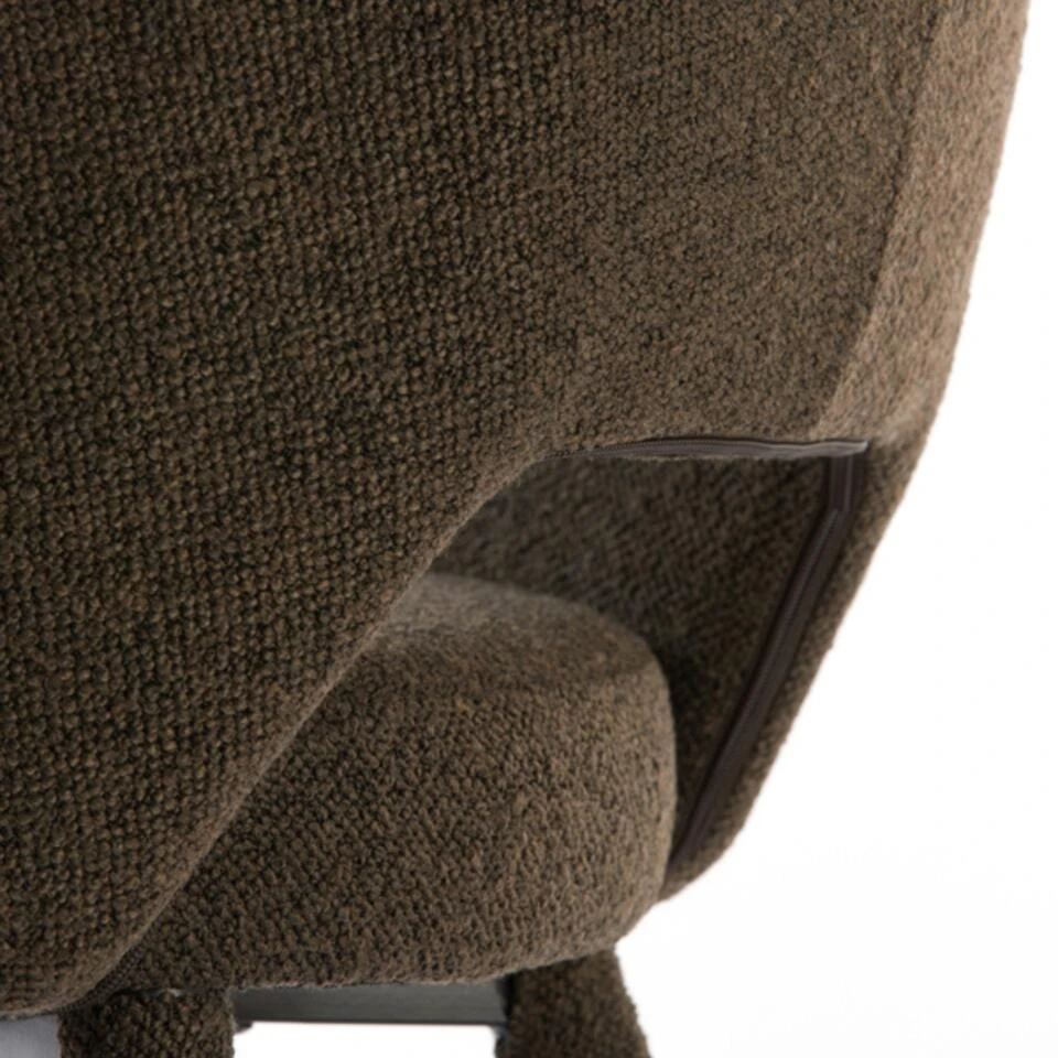 Djeslin Eetkamerstoel Donkerbruin - Stof - Bruin - Afbeelding 3