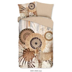 HIP Dekbedovertrek "Raeni" - Taupe - (140x220 Cm)