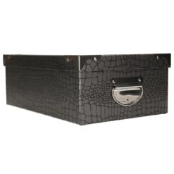 5Five Opbergdoos/box - Zilver - L32 X B21.5 X H12 Cm - Stevig Karton