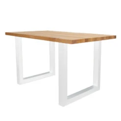Eettafel Rover Eikenhout 240x100 U-poot Wit - 240x100x76 Cm - Eikenhout - Bruin