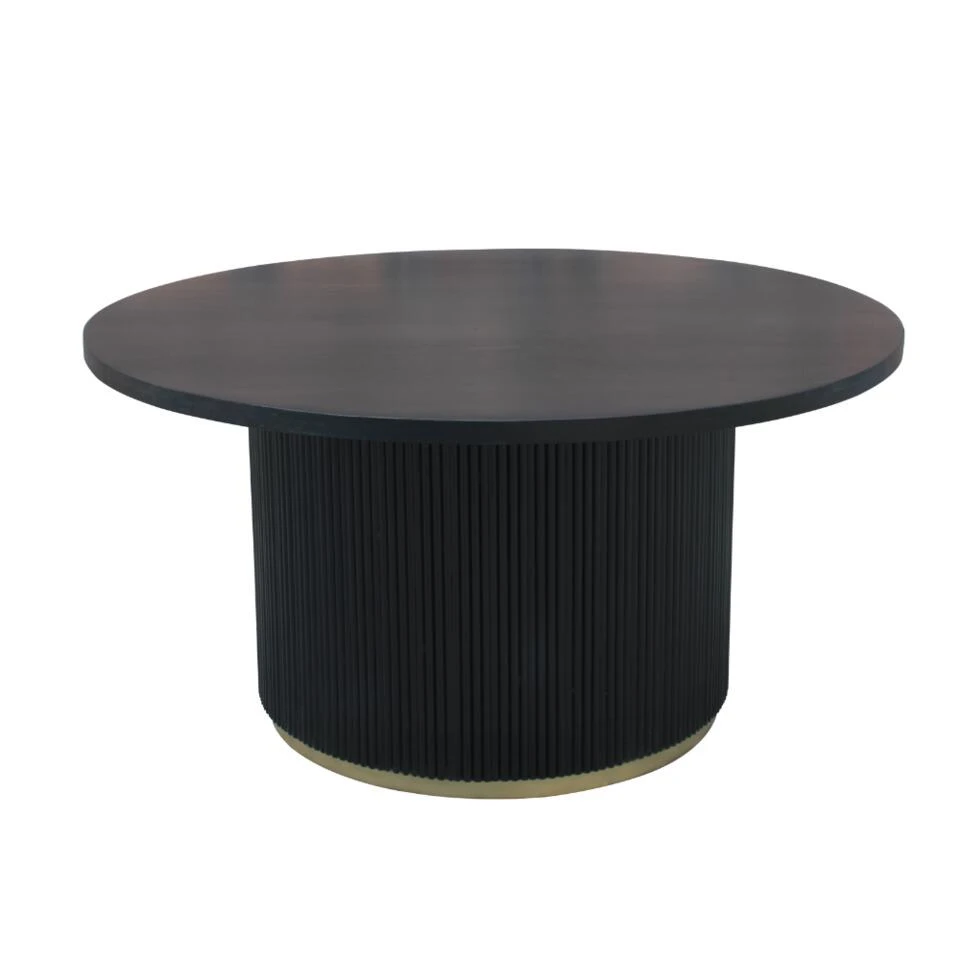 Ronde Eettafel Elora Ø150 Cm Zwart - 130x150x76 Cm - Mangohout - Zwart